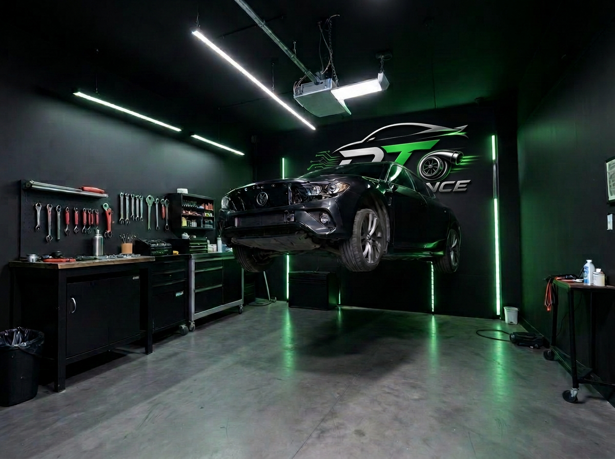 Atelier de préparation moteur noir mat