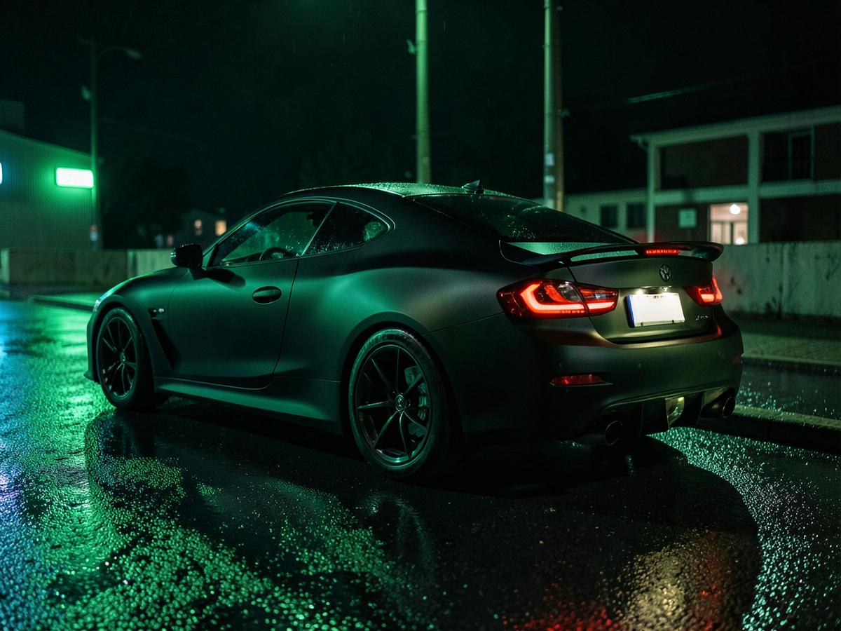 Sportive noir mat préparée de nuit